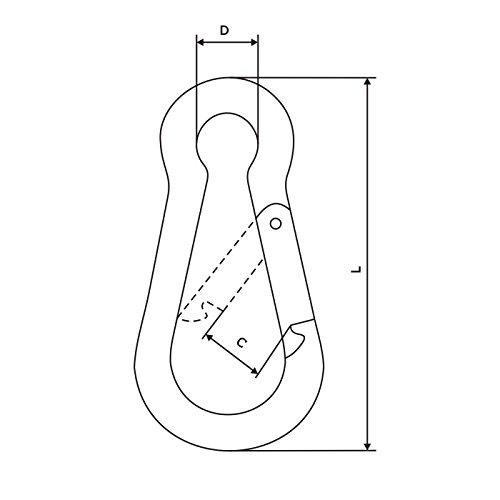 [DQ-PP] 9mm FEUERWEHR KARABINERHAKEN STANDARD - 50 Stück Karabiner verzinkt