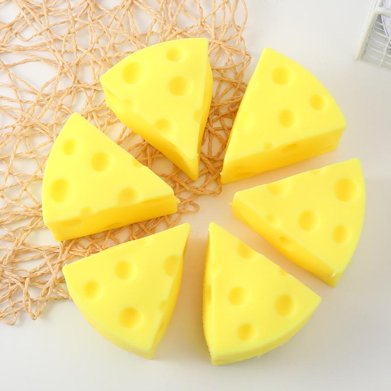 Cheese Triangle Soft Rubber Toy – Realistic Food – Children’s Office – Cute Stress-Relief Toy