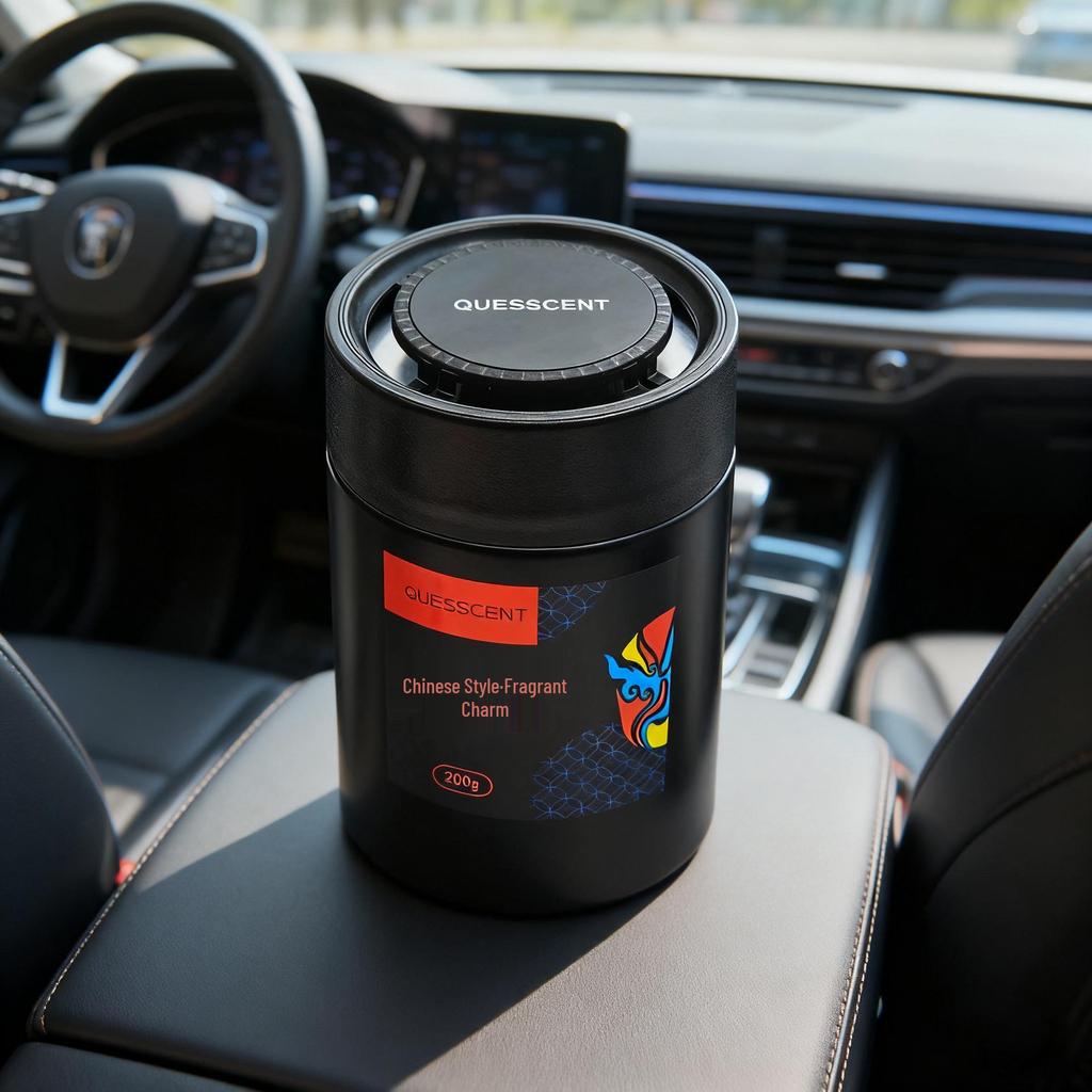 Car Air Freshener: Solid Balm for New Car Interior, Cup Holder Compatible Fragrance.