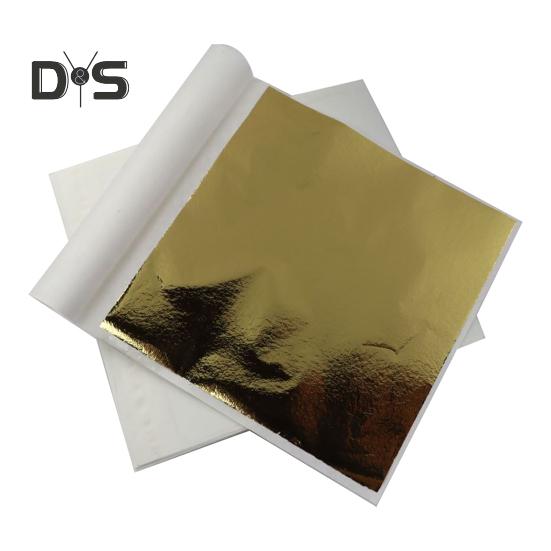 

100 листов имитации золотой фольги, квадраты металлической фольги, серебряная сплавная фольга для позолоты, художественного украшения ногтей, своими руками, смоляные свечи, штукатурка, ремесло