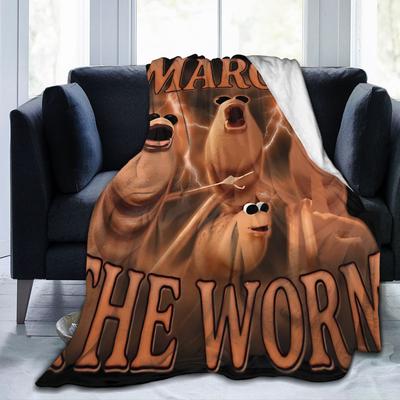 Marcus The Worm Funny Meme Blanket  Fleece Awesome Warm Throw Blankets for Home All Season