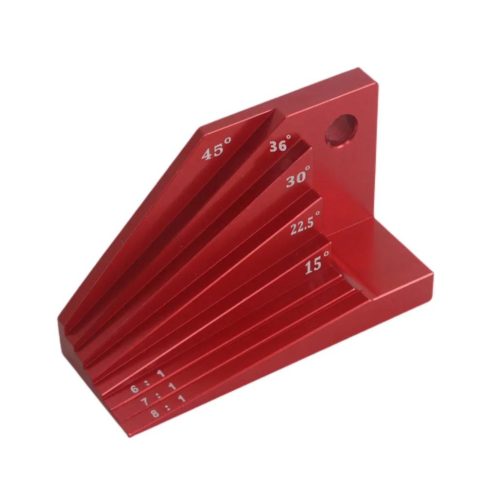 Bevel Block Gauge Aluminum Alloy Measuring Block Angle Finder for Protractor Woodworking Tools Bevel Block Gauge Aluminum Alloy красный