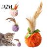 Realistic Prey Motion Cat Toys Furry Ball Toy with Feather, Interactive Pom Balls, Safe Plush for Adult Cats Soft Kitten Chasing Indoor Exercise