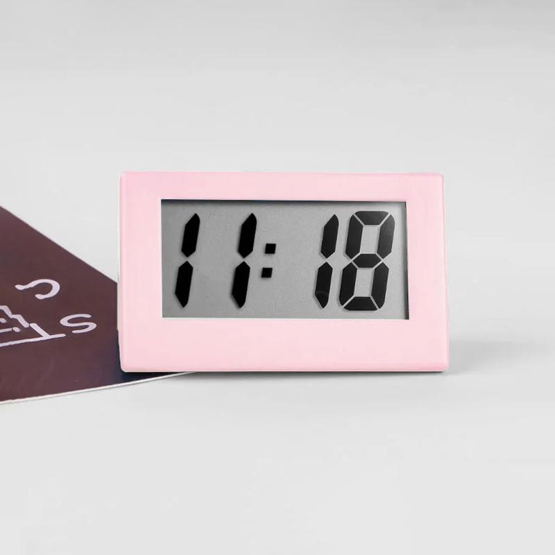 Cute Mini Digital Clock Portable Table Clock Battery Operated LED Clock Electronic Small Desktop Clock for Student/Car/Bedroom
