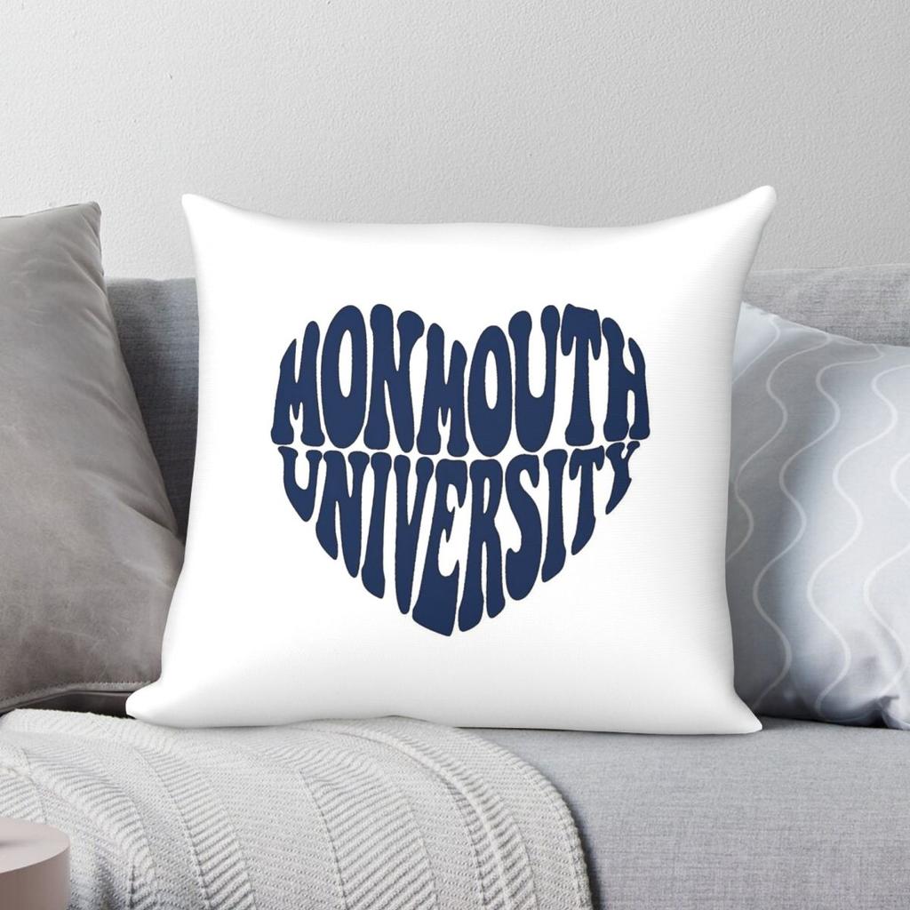Monmouth University Square Pillowcase Polyester Linen Velvet Printed Zip Decorative Pillow Case Sofa Seater Cushion Cover