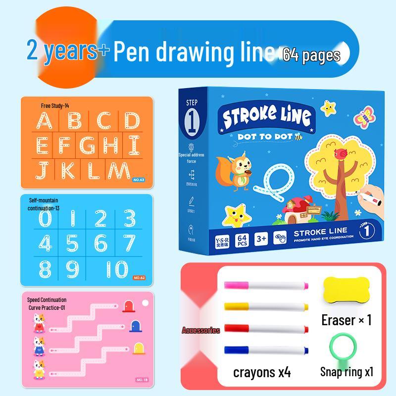 Penmanship & Logic Puzzle Calligraphy Practice Workbook for Early Education
