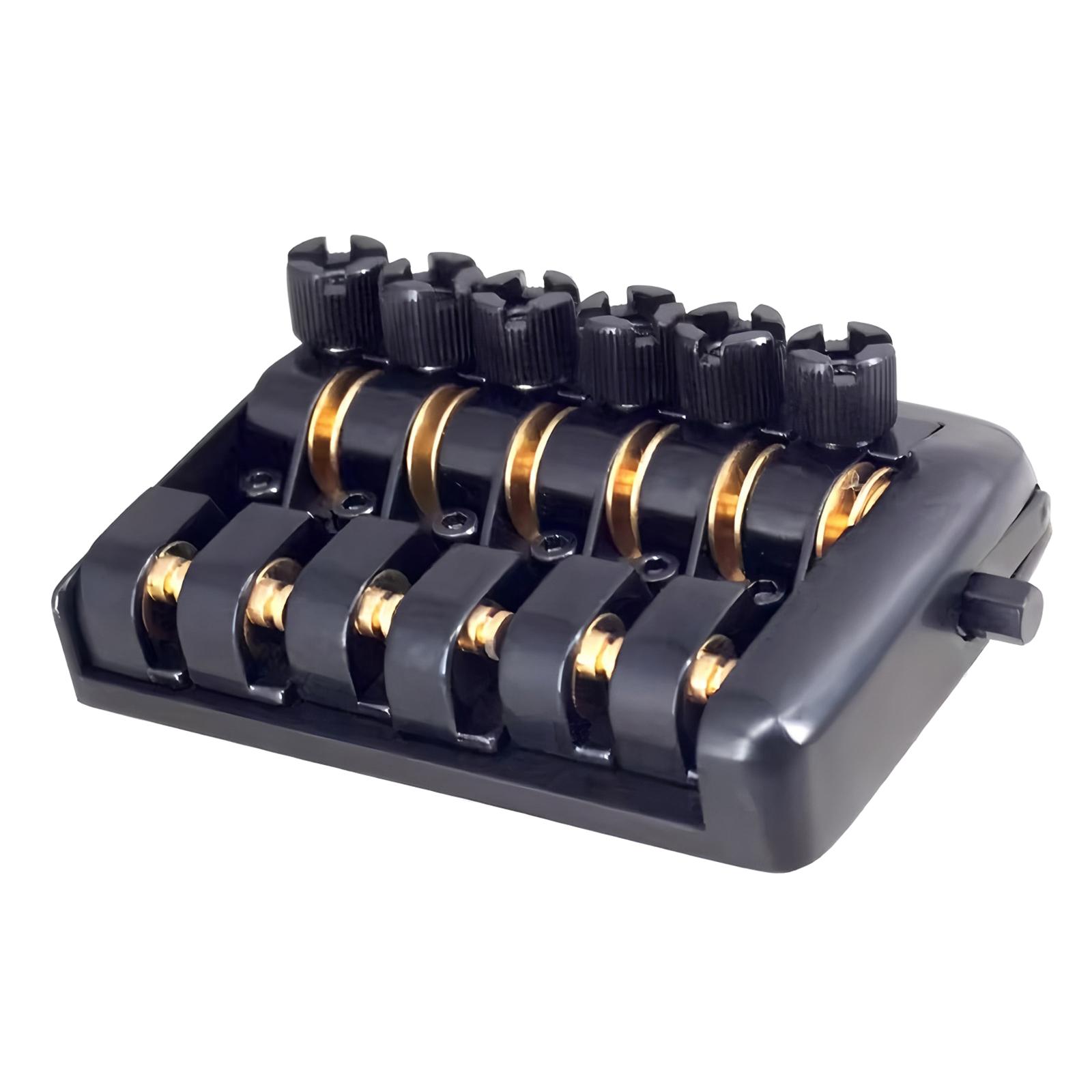 

6 String Headless Electric Guitar Bridge Easy To Install Zinc Alloy Plate Electric Guitar Bridge for Secure Strings Positioning