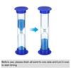 PATIKIL 2-Minute Hourglass, 6 Pieces, Small Hourglass with Plastic Cover, Countdown Hourglass, Game, Kitchen, Party Favors, DIY Decoration, Blue