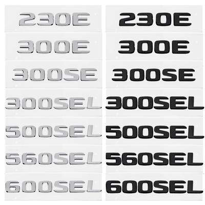 ABS Auto blatník Kufr Písmeno Znak Číslo na zádi Samolepka pro 230E 300E 300SEL 300SE 500SEL 560SEL 600SEL Znak