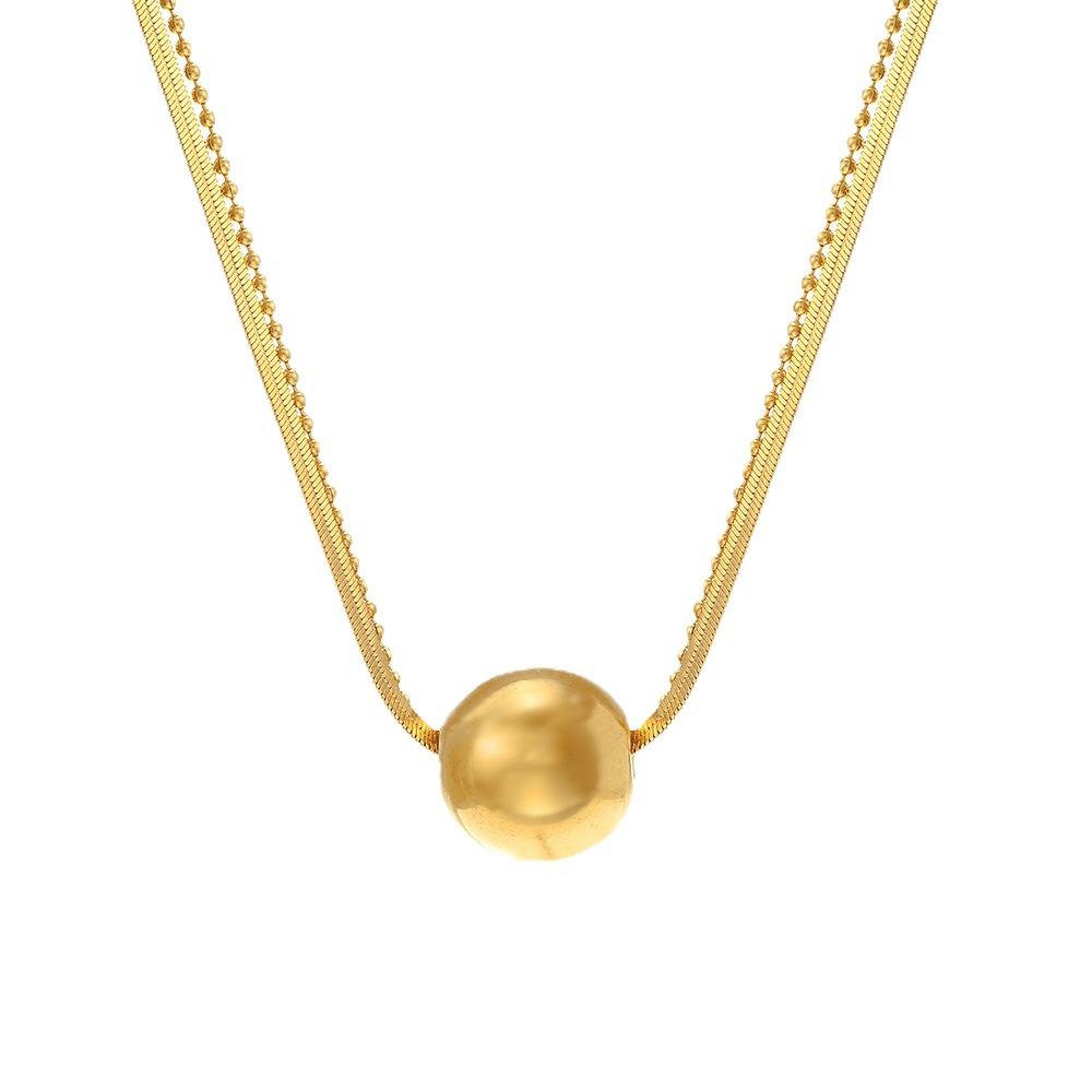 Europe and the United States popular titanium steel electroplating gold round item decoration wholesale design sense snake bone chain
