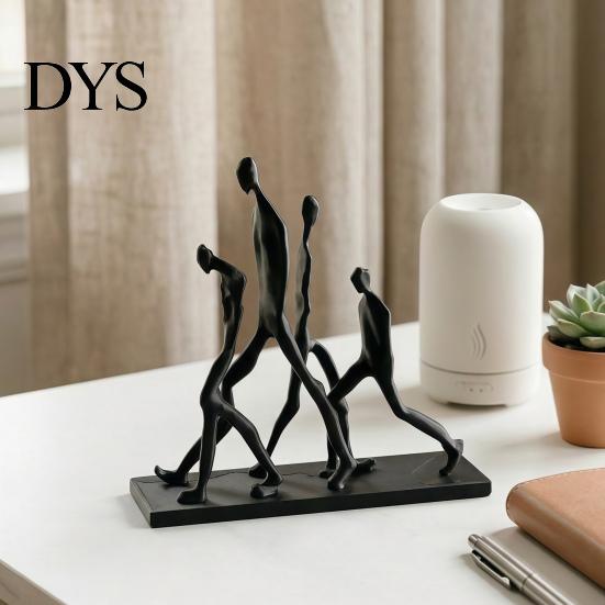 Decorative Figurine for Desk 3D Printed Abstract Walking Human Figurine, Minimalist Line Art Modern Desktop Ornaments Sculpture, Matte Statue,