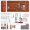 Leather Working Tools Kit, 72 PCS Leather Craft Tools with Portable Leather Storage Bag, Engraving Punching Sewing Stamping Sanding Tools