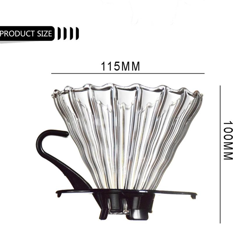 Kaffee Drip Glas Kaffeegießen Kaffee Filtration Barista Kaffee Brühbecher V02 Kaffee Trichter Filtrationsbecher 1-4 Tassen Premium