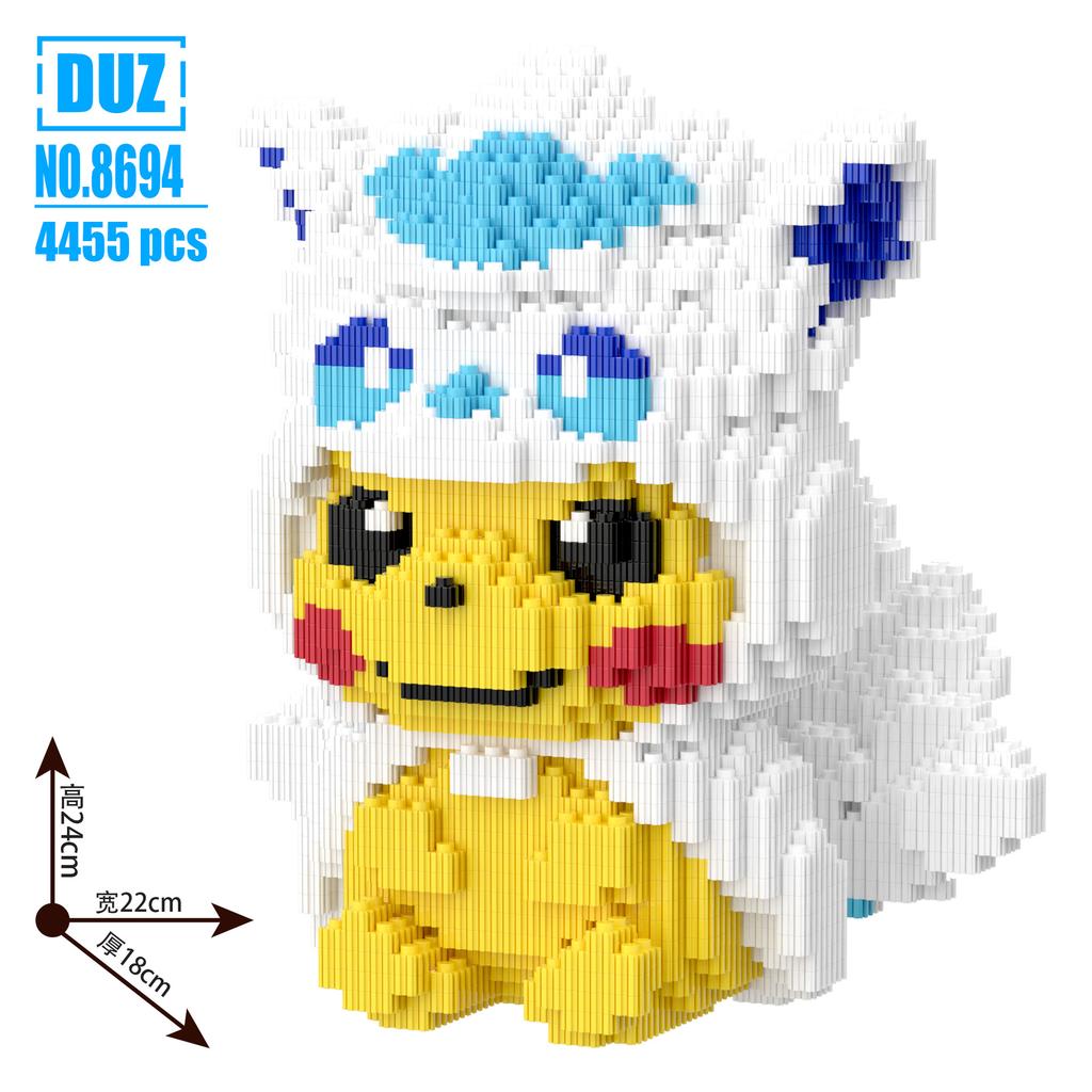 Pokemon Pikachu Building Blocks Creative 3D Model Lovely 45/90CM Assembly Mini Connection Bricks Figure Toy Gift For Home Decor