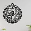 Elegant Weatherproof Iron Stork Sculpture Outdoor Garden Yard Wall Art