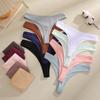 FINETOO 4Pcs/Set Cotton Ribbed Thongs For Women Seamless Solid Color High Quality Underwear Ladies Cozy Breathable Sexy G-String