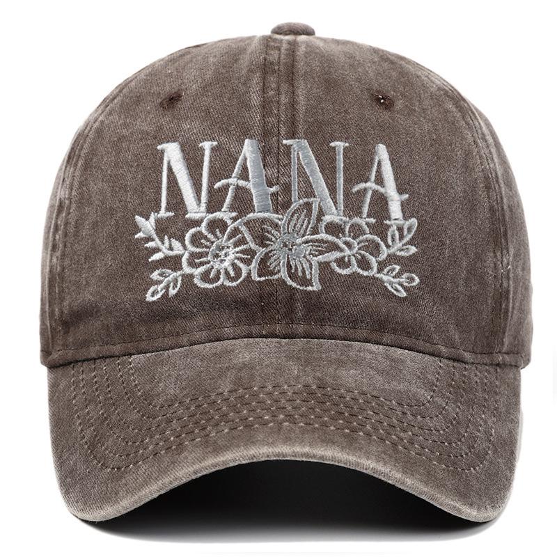 Nana Embroidered Washed Baseball Cap: Versatile, Stylish, Adjustable Sun Protection Dad Hat