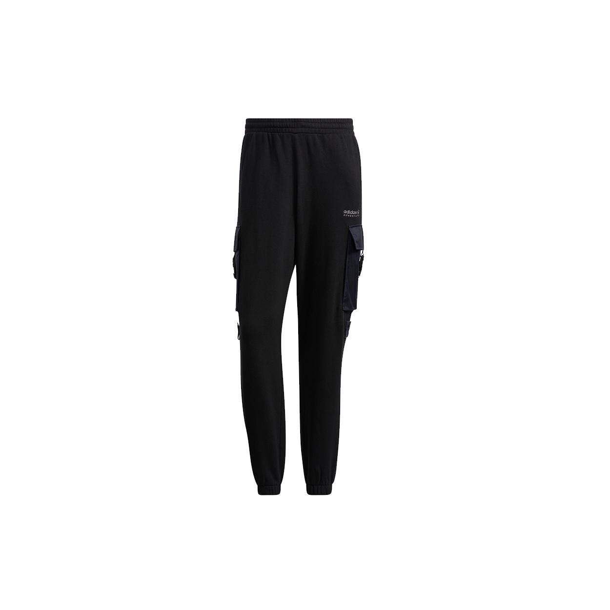 Men s adidas originals Adv Sweatpant 1 Large Cargo Pocket Bundle Feet Sports Pants/Trousers/Joggers Black HC0370 L