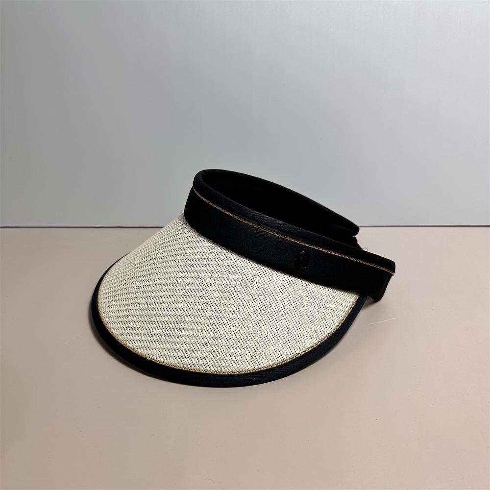 New straw empty top hat summer fashion sunshade empty top straw hat anti-ultraviolet breathable windproof straw hat women
