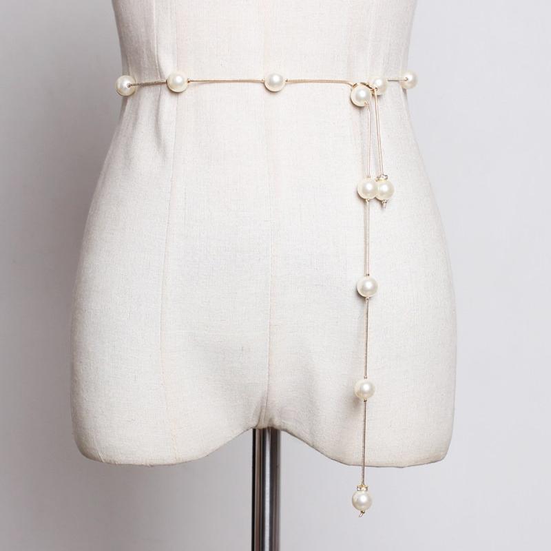 Жемчужный Пояс-Цепь Золотой Пояс-Цепь для Женщин Модный Большого Размера Серебряные Пояса-Цепи Металлические Пояса-Цепи Модные Пояса на Талию для Женщин Украшения для Платья золотой