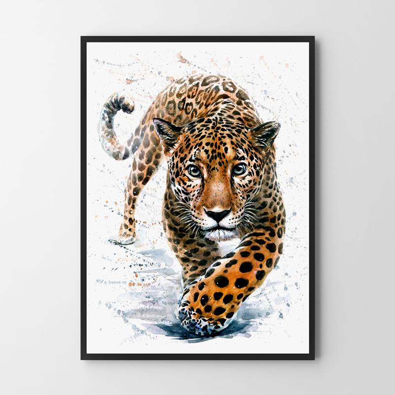 Poster Leopard Illustration Print Watercolor