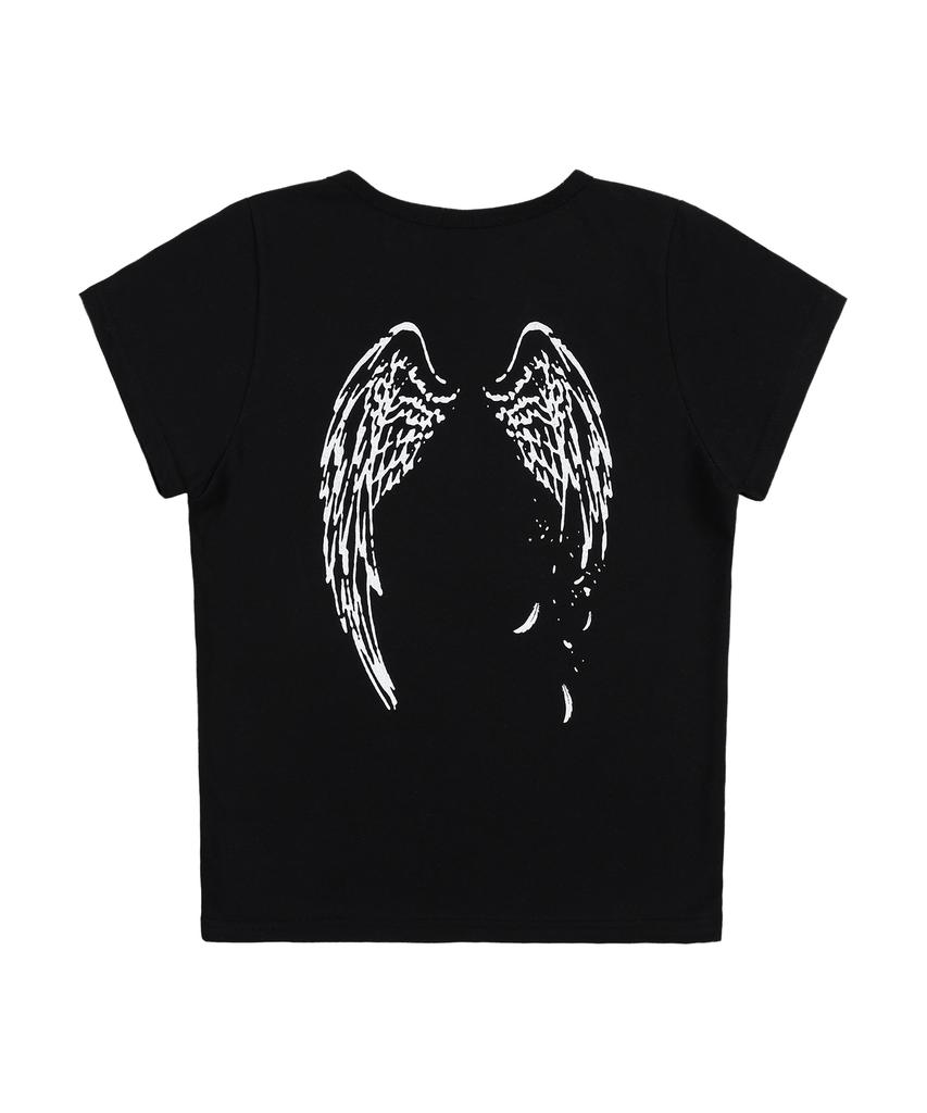 FANCY CLUB Reverse Of Heaven Crop Top (Black) F25Qb135
