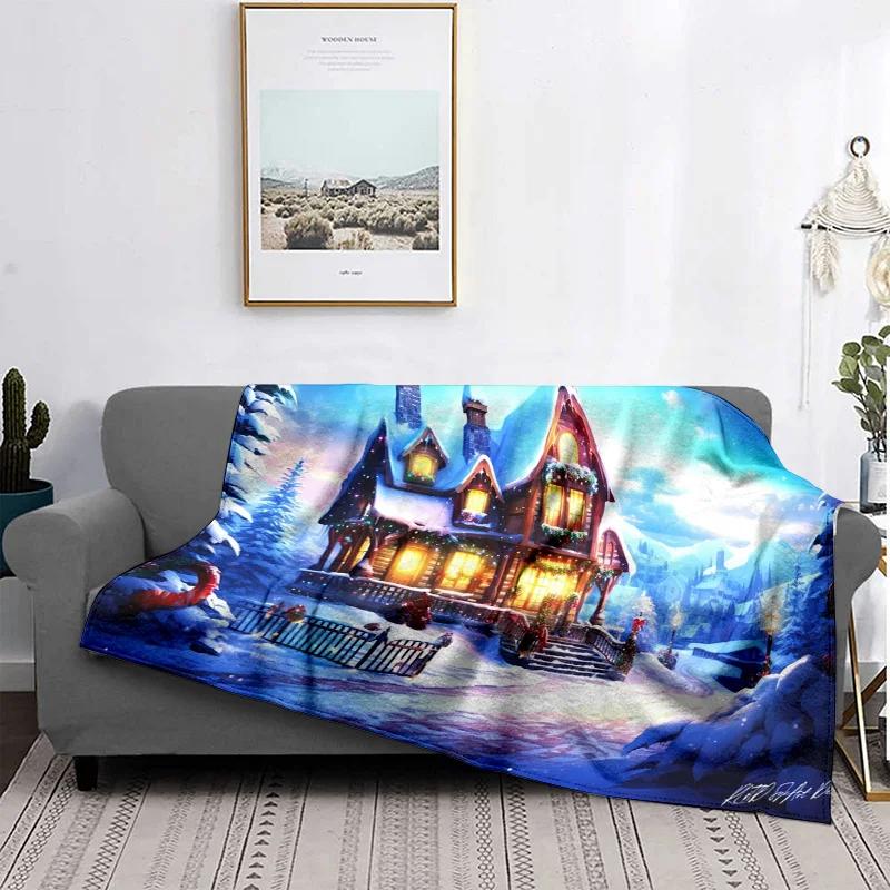 Home decoration plush Throw Sofa blanket Bedspread bed fluffy soft blankets decor Plaid Modern simple Merry Christmas winter