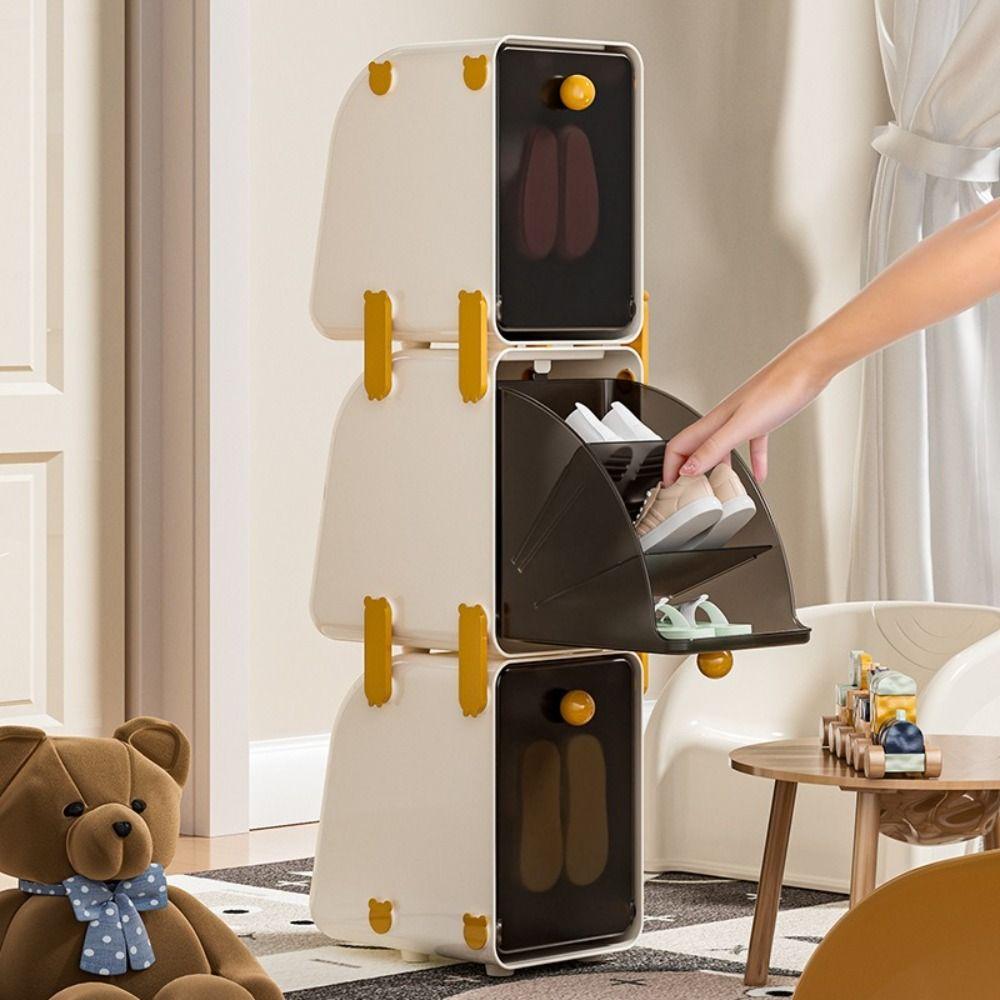 Dust-Proof Space-Saving Shoe Rack Acrylic Material Kids' Shoe Organizer  Home Use