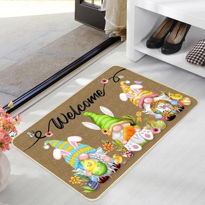 Paillassons de Pâques, Décoration de Pâques, Paillassons de Bienvenue pour Décoration de Pâques Intérieure et Extérieure, Lapin de Pâques, Printemps, Paillasson Lapin, Tapis, Décoration de Maison