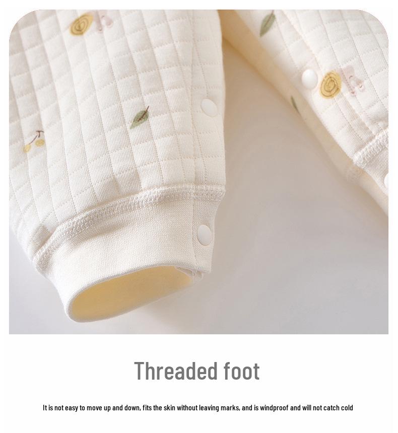 Unisex Gesteppter Baumwoll-Baby-Strampler - Warmer, leichter Neugeborenenanzug für Frühling & Herbst