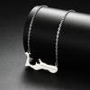  Britain Cayman Islands Map Necklaces Stainless Steel Fashion Grand Cayman Letter Pendant Chain Ethnic Party Jewelry Gift