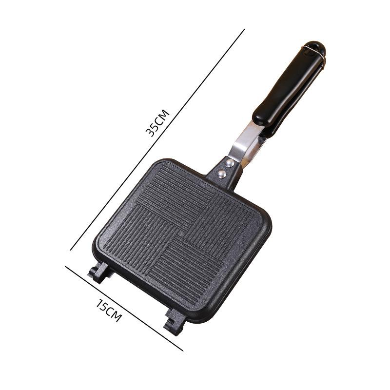 Sandwich Maker Grilled Sandwich Panini Maker Pan with Non-Stick Plates Stovetop Toasted Sandwich Maker Aluminum Flip Pan JT