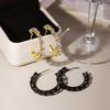 Zircon C-Shaped Earrings, High-End Light Luxury Inlaid Earrings, Niche Simple Earrings.