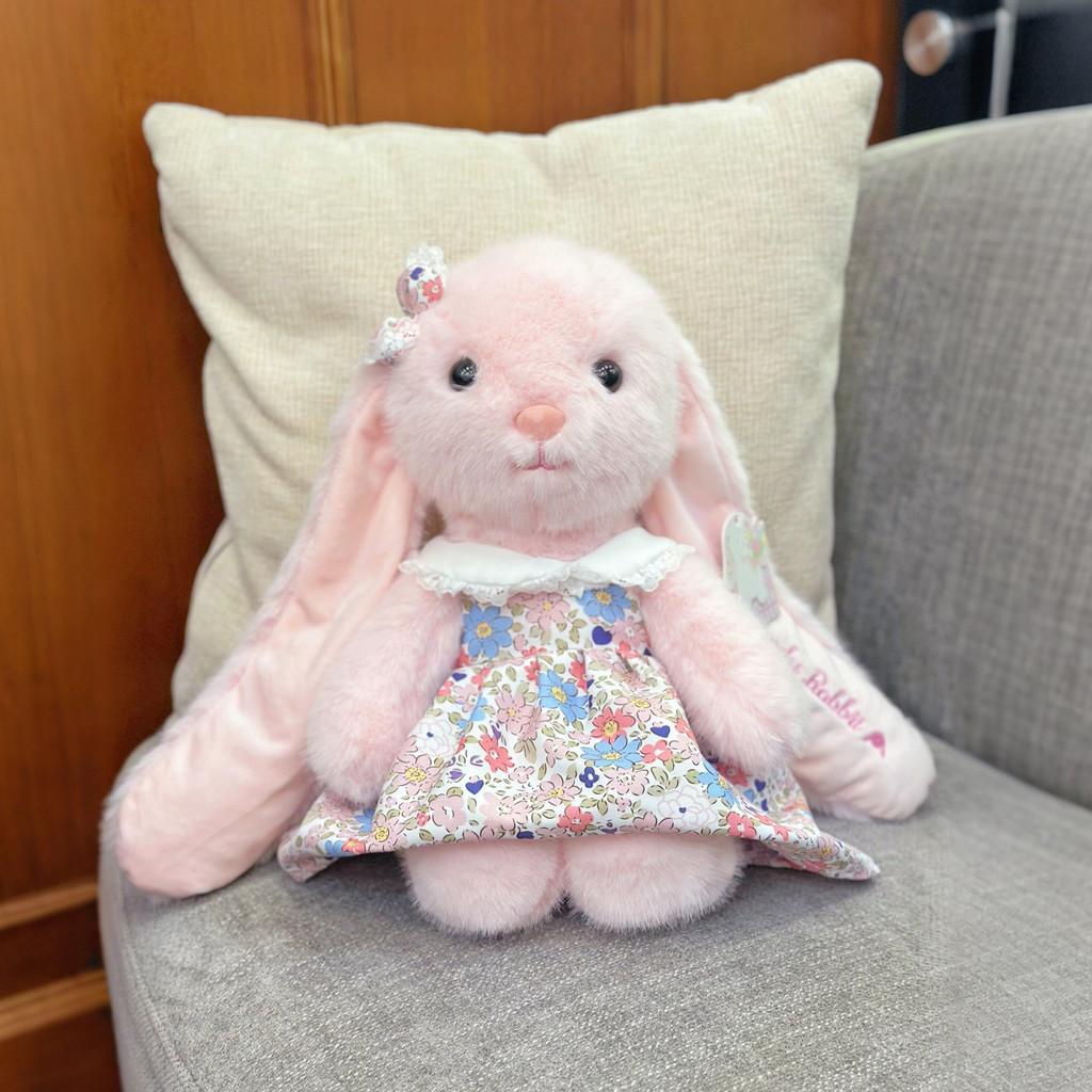 Long Ear Cute Floral Dress Plush Rabbit Doll Toy For Room And Sofa Decoration