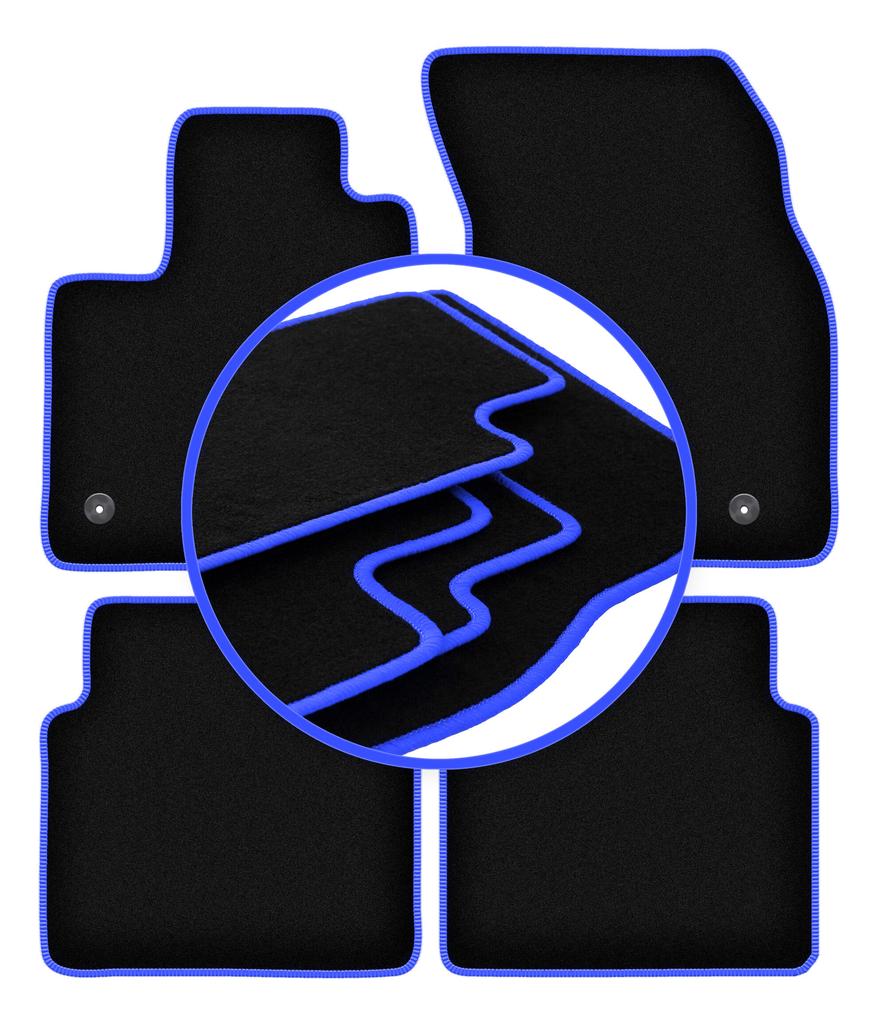 CARLUX-BLUE Automatten für: Ford Focus MK4 Schrägheck, Limousine, Kombi, Turnier, Turnier Active (2018-)