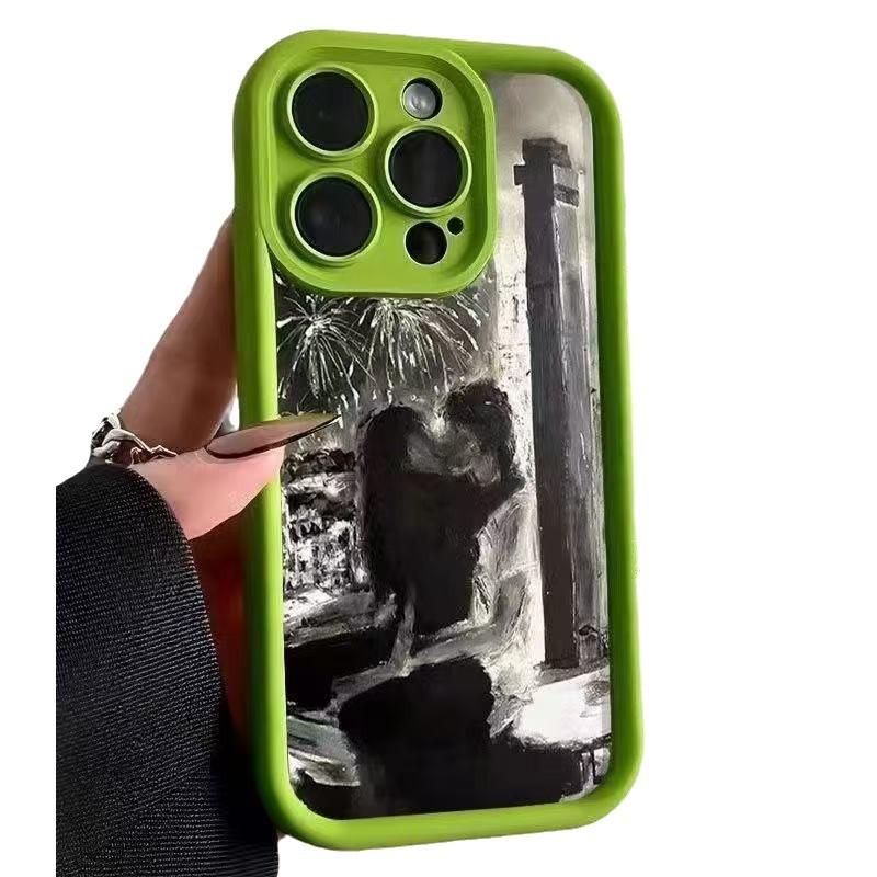 New couple suitable for iphone16pro mobile phone case Apple 15 anti-drop 14 art 13promax Europe and America 12x