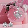 Eternal Real Rose With Heart Necklace And Earrings, Infinity Roses, Jewellery Gift Box, Rose Box, Birthday, Valentine's Day