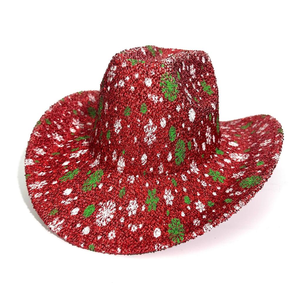 Hot-selling Christmas Party Snowflake Top Hat European and American Holiday Party Western Cowboy Hat