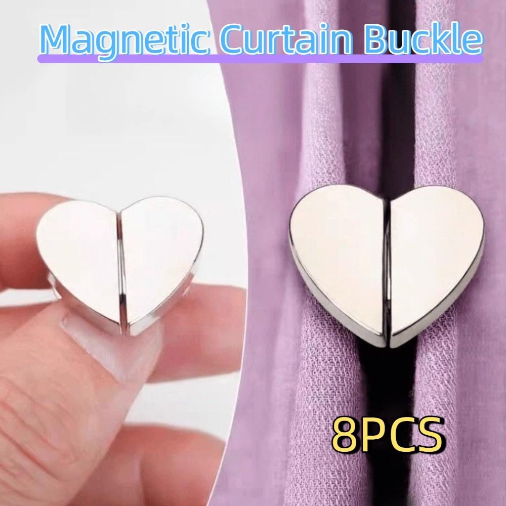 8PCS Heart-Shaped Magnetic Curtain Buckle Rustproof Window Screen Fix Fastener Clip  Dormitory