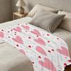 Soft Heart Flannel Throw Blanket, Machine Washable Cozy Blanket for Home, Office Nap, Valentine's Day Gift