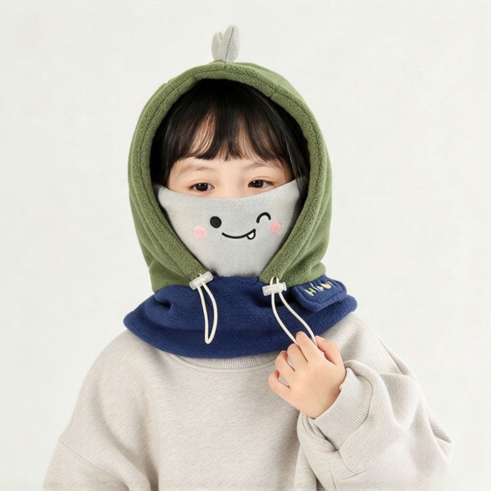 Windproof Kids Winter Fleece Hat Ear Flaps Ear Flap Cap New Integrated Scarf Hat Boys Girls