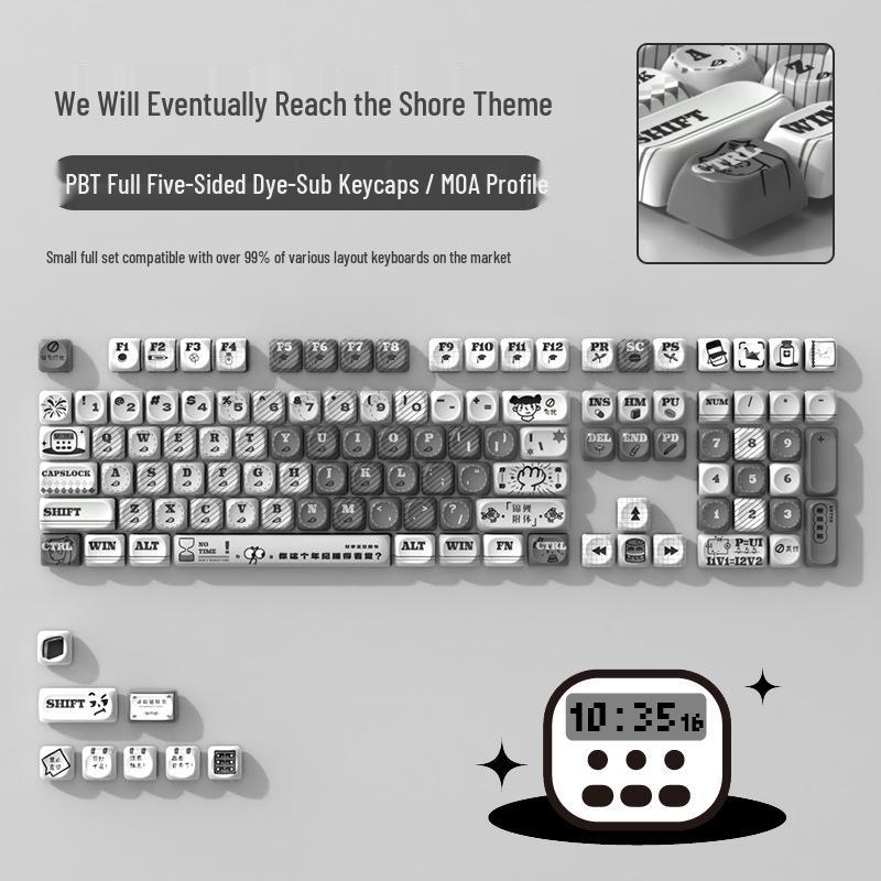 

Round Personality PBT Keycaps: Cute, Creative, Thermal Sublimation for 87/68/108/75/98 Key Keyboards. 38x16x3 CM