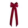 Single Ear Christmas Decor Red Velvet Ribbon Bow Elegant Hanging Bow Prop  Christmas Party