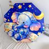 1PC elephant theme Umbrella Portable Folding Umbrella Iron Frame Hole Bone Structure Outdoor Home Umbrella A20