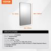 Square Wall Mounted Mirror 36" X 48" Mirror with Aluminium Alloy Frame