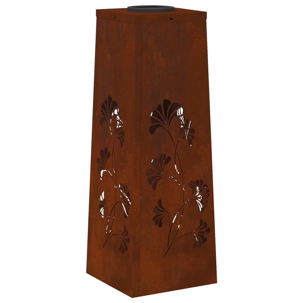 Solar LED Path Light 2 Pcs Rusty Weatherproof Steel