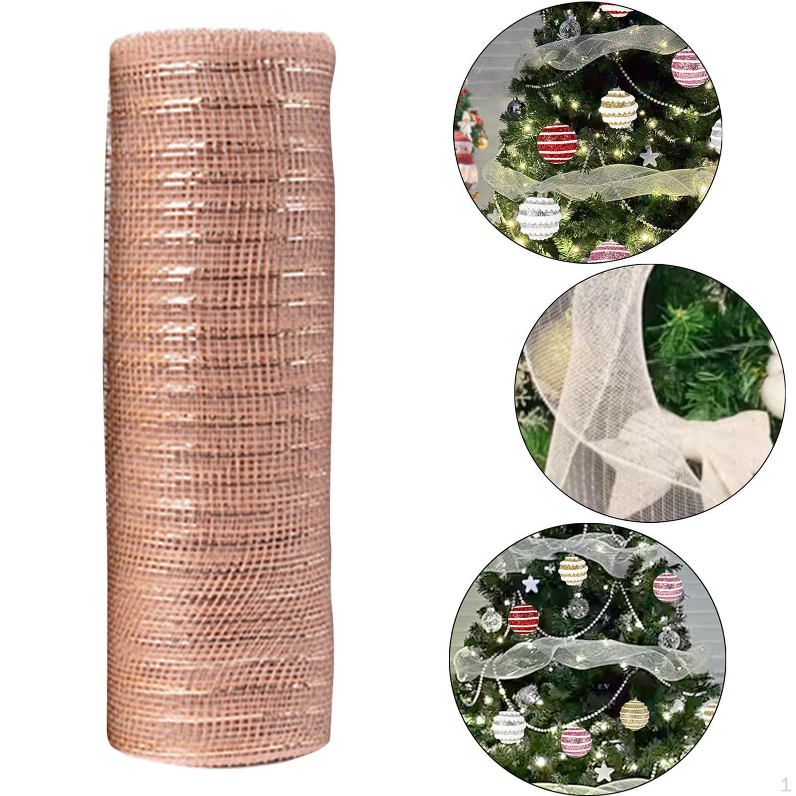 

10-ярдовая сетчатая лента для рождественских поделок и упаковки подарков Style E