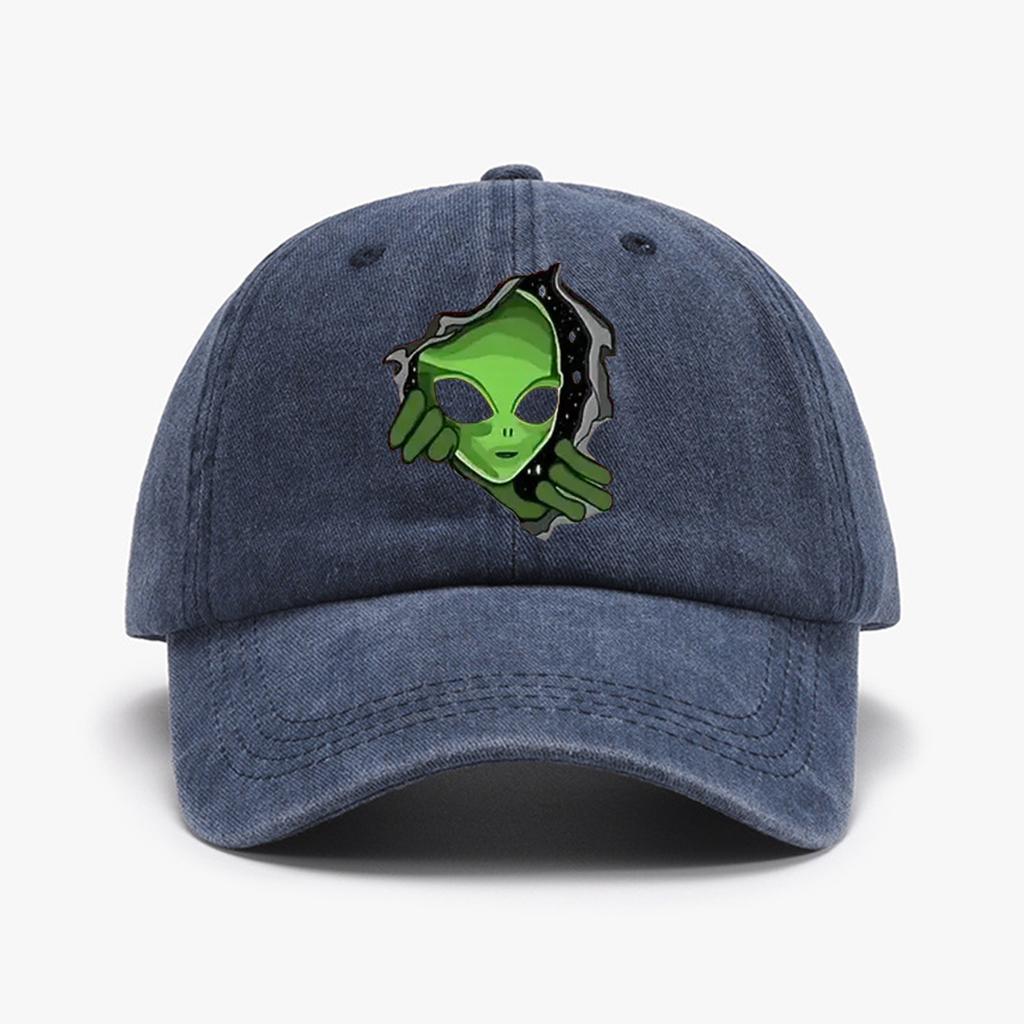 1 Pc "This Is  Alien"Printed Baseball Cap  Retro Washed Distressed Sun Hat Outdoor Fashion Accessory Hat for Men & Women