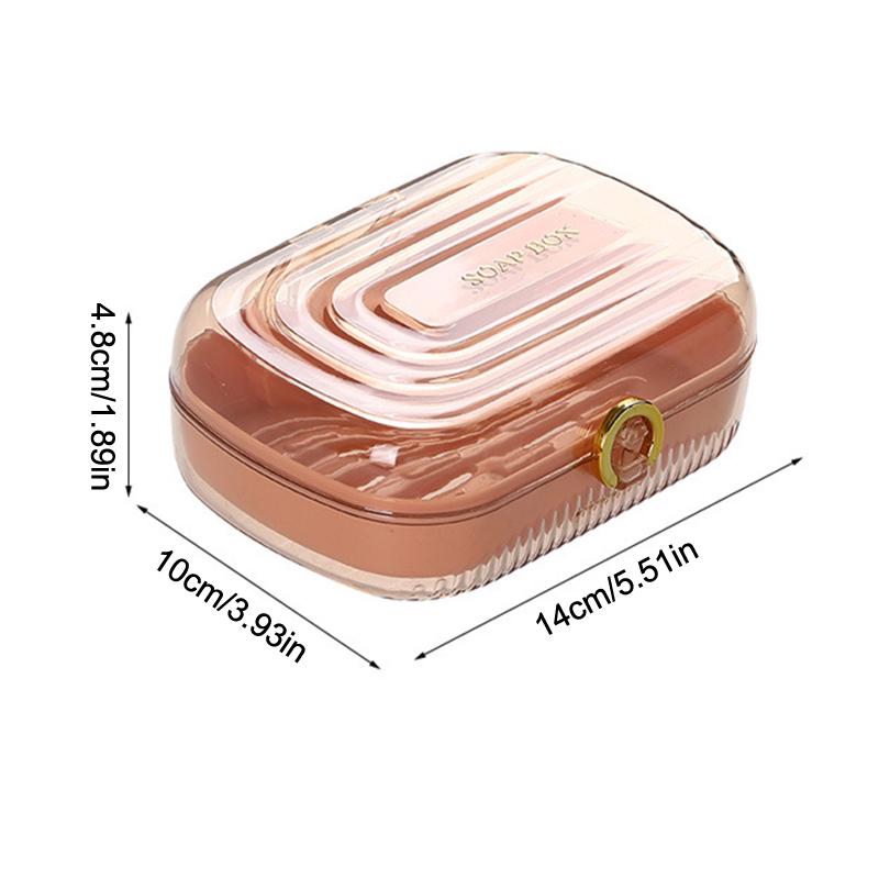 Travel Essentials Soap Holder With Lid,Leakproof Soap Dish With Drainage Layer, Portable Travel Soap Bar Case For Camping, Gym