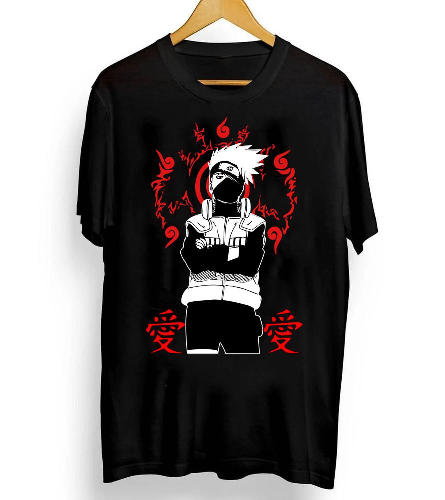 

Naruto Shippuden Men s T-Shirt Size S to 4 XL Graphic Print Black Short Sleeve S